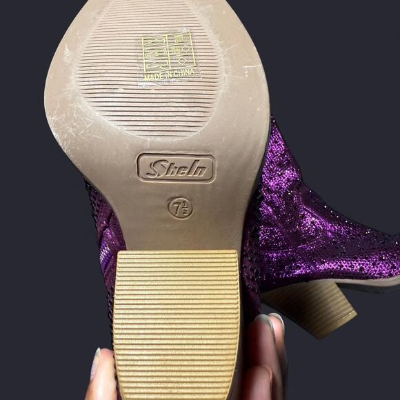 Purple sequin sparkle cowboy/cowgirl boots - Picture 3 of 6